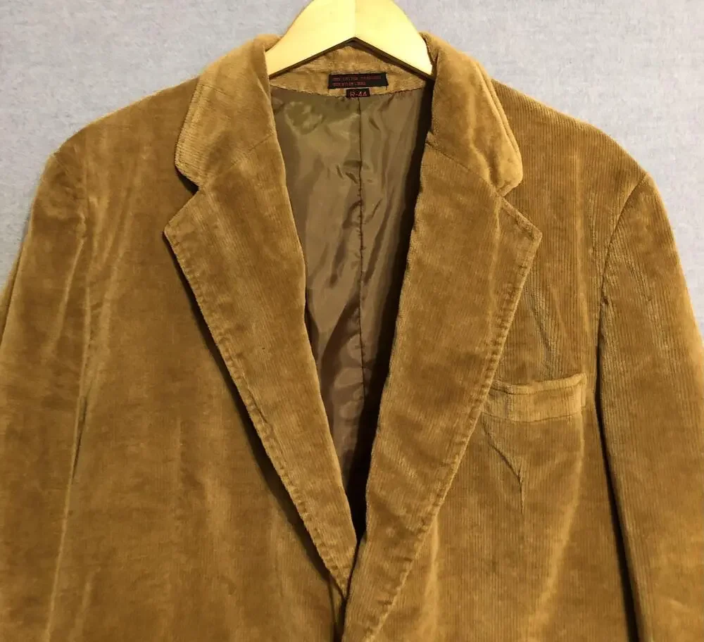 Vintage Jack Daniels Sport Coat Blazer Mens 44 Brown Corduroy Japan Now Jacket